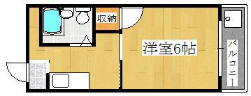 シャンポール藤井(1K/2階)の間取り写真