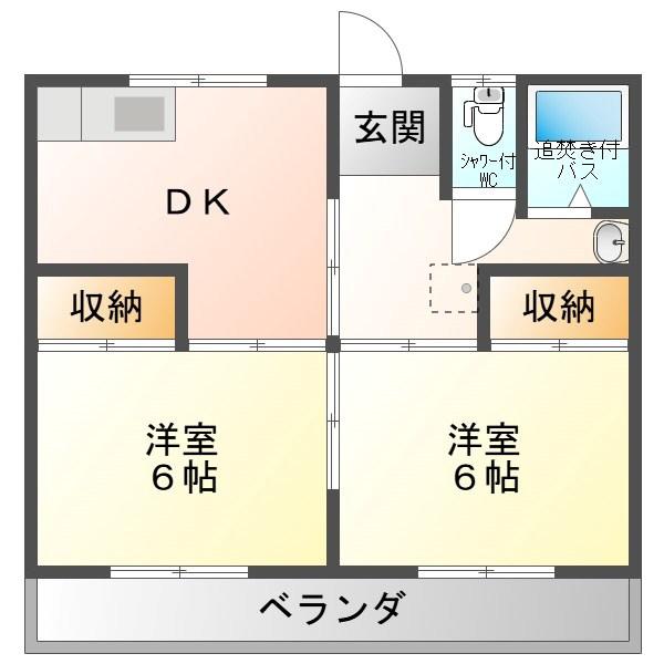 アルトビル(2DK/3階)の間取り写真