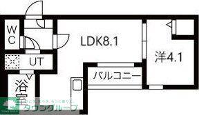 メイクスR高畑(1LDK/3階)の間取り写真