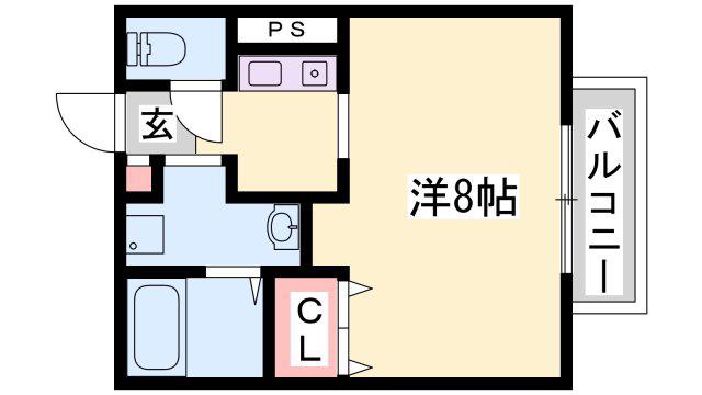 アーリ・コート(1K/2階)の間取り写真