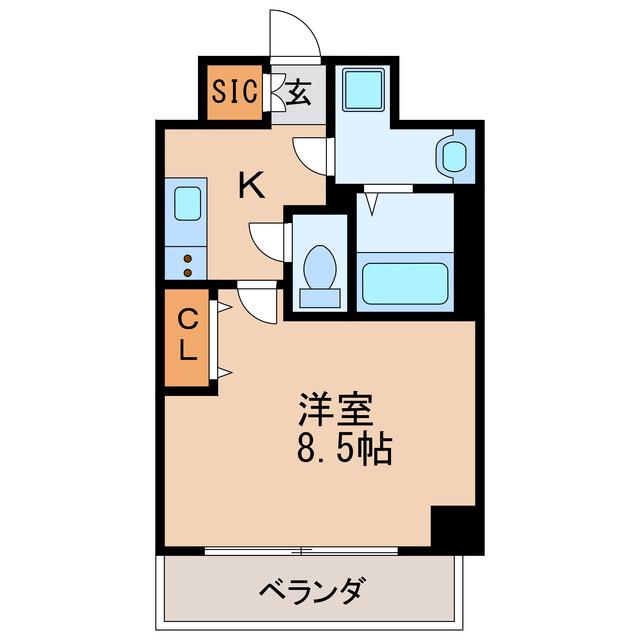 レジデンシア泉I(1K/4階)の間取り写真