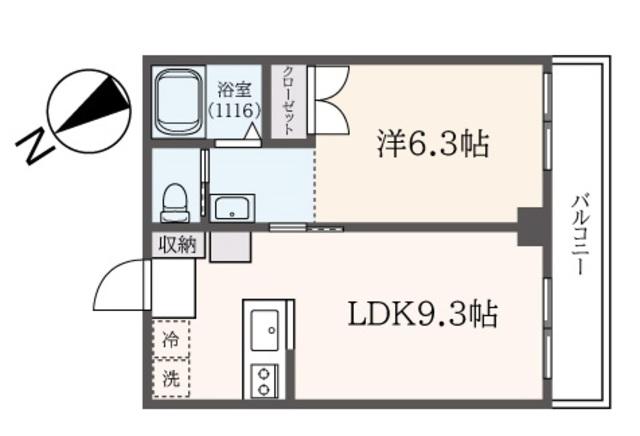アーバンハイツ(1LDK/3階)の間取り写真