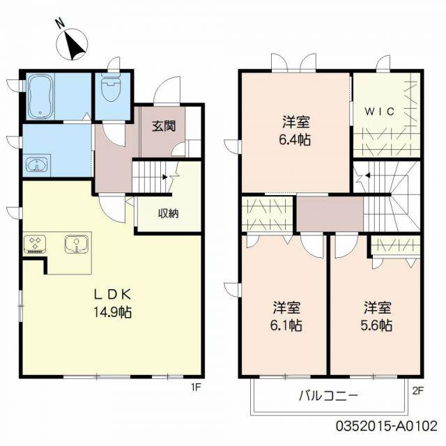 プレ・デュ・シエル(3LDK/1階)の間取り写真