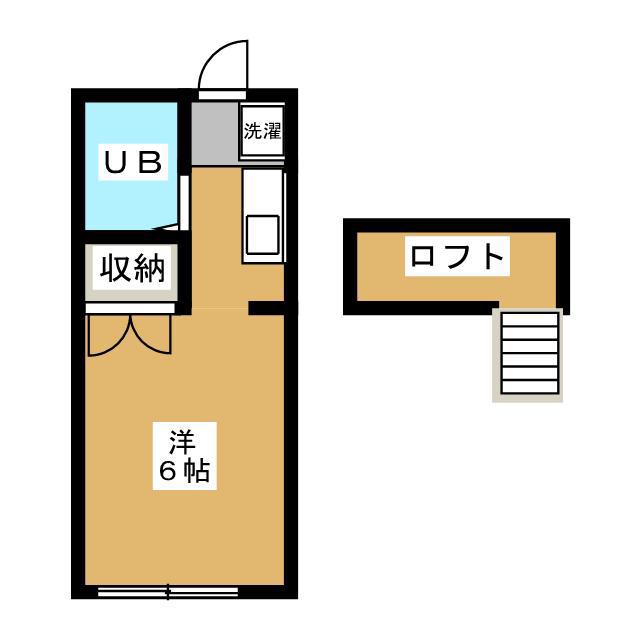 メゾンわかな(ワンルーム/1階)の間取り写真