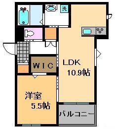 MIDGAR壱番館(1LDK/2階)の間取り写真