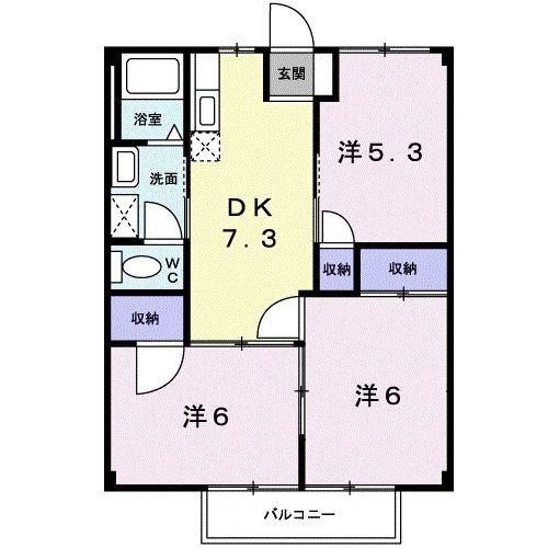 サニーヴィラ(3DK/2階)の間取り写真
