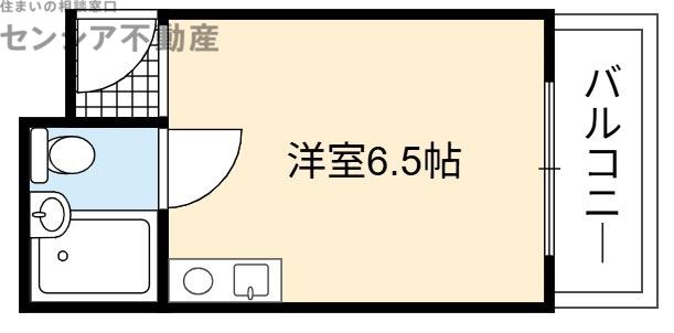 比枝コーポラス徳庵(ワンルーム/2階)の間取り写真