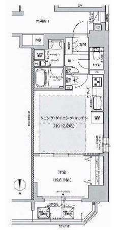 プレサンスロジェ堺筋本町(1LDK/14階)の間取り写真