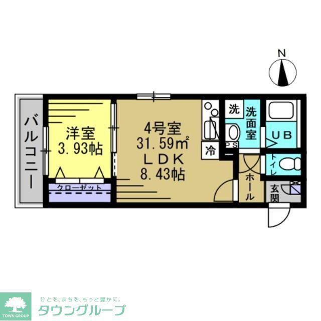 AJ草加ウエストII(1LDK/3階)の間取り写真