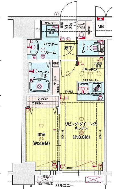プレサンスTHE新栄(1LDK/6階)の間取り写真