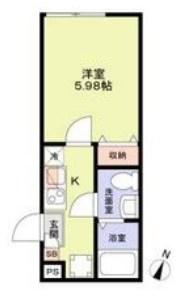 ブランノワール小岩(1K/1階)の間取り写真