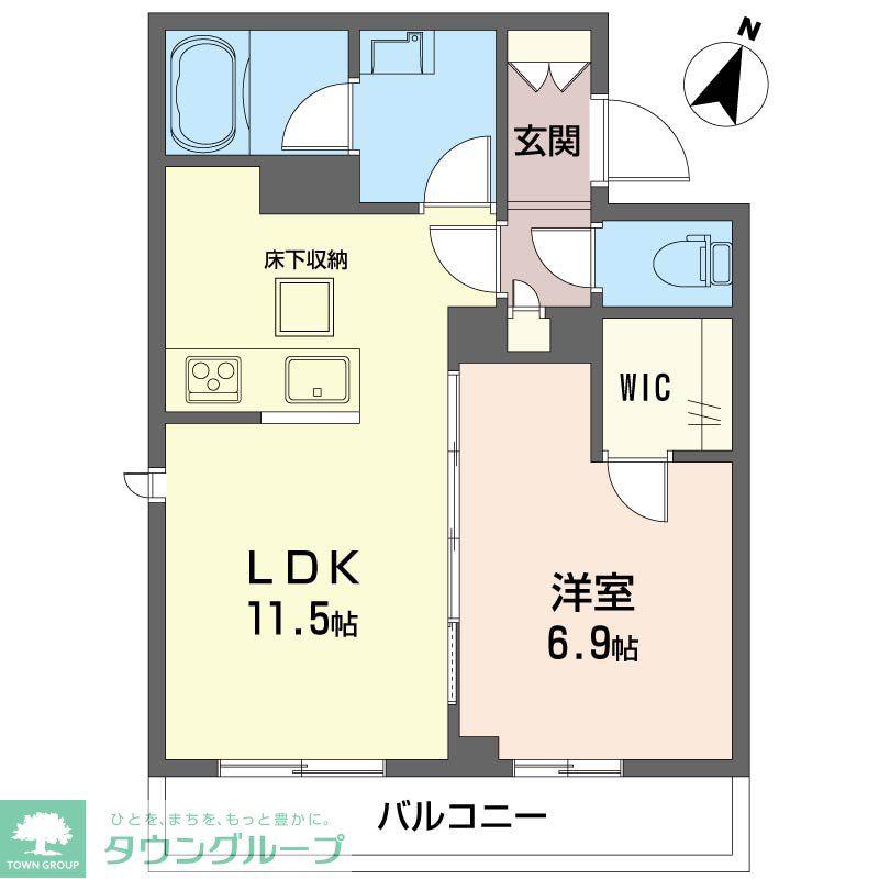 エクラージュ湘南(1LDK/1階)の間取り写真
