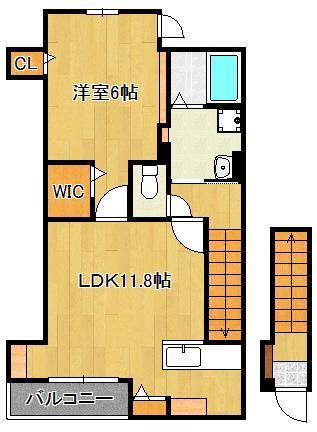 サンシャインレジデンスはたけだ(1LDK/2階)の間取り写真