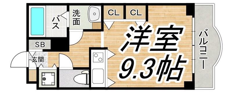 シュエット吉本(ワンルーム/9階)の間取り写真