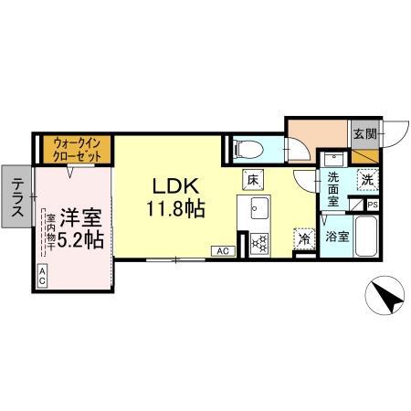 D-SOLACE新千葉(1LDK/1階)の間取り写真