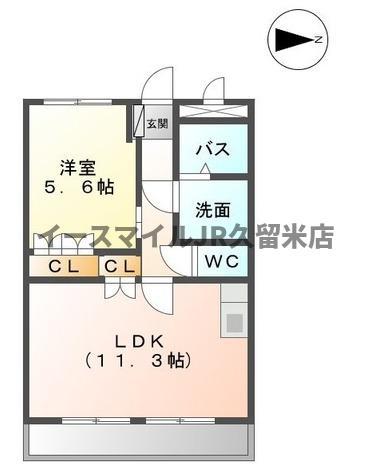 メゾンドコンフォースI(1LDK/2階)の間取り写真