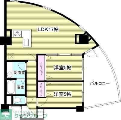 クリスタルタワー(2LDK/4階)の間取り写真