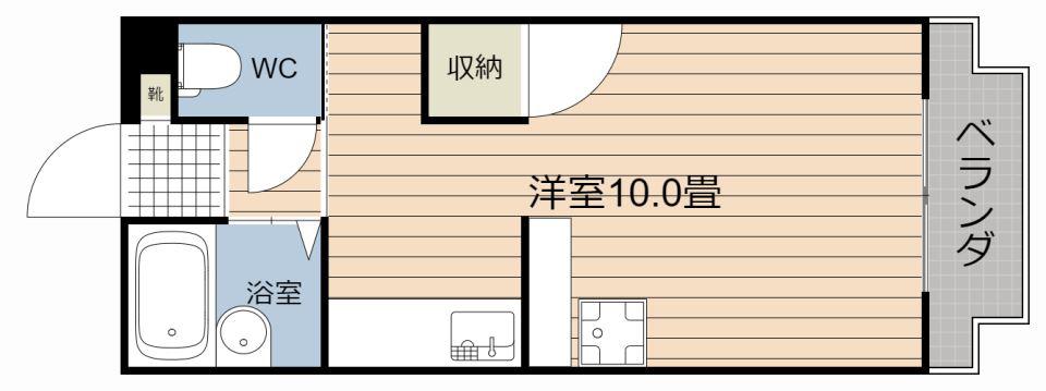 旭ビル(ワンルーム/3階)の間取り写真