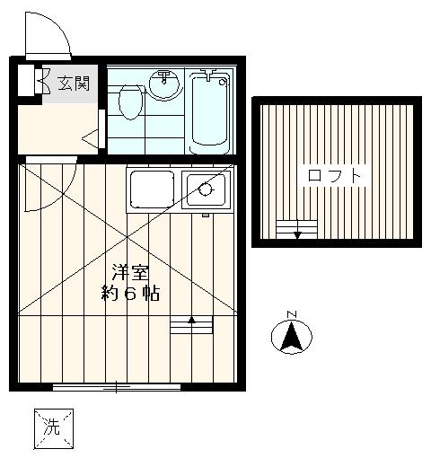 メゾンド・鈴木(ワンルーム/2階)の間取り写真