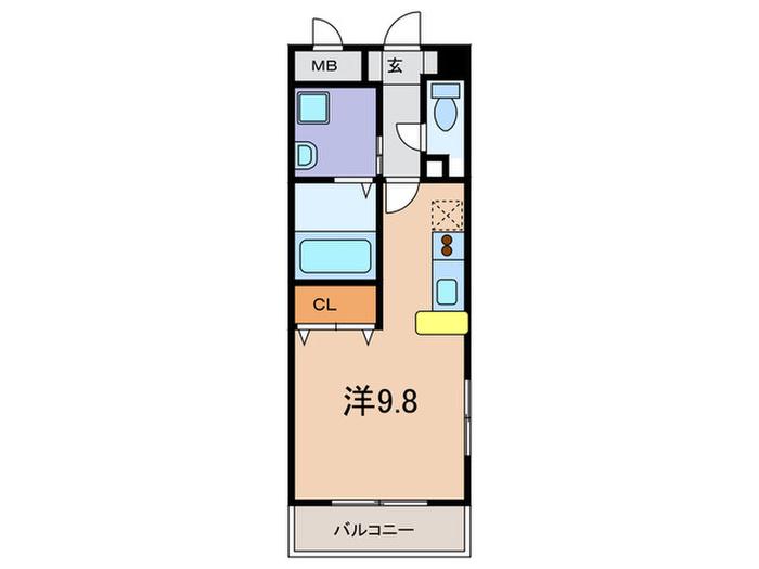 アッシュコート夙川公園(ワンルーム/4階)の間取り写真