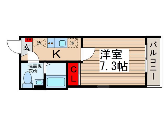 VISTA柏(1K/2階)の間取り写真