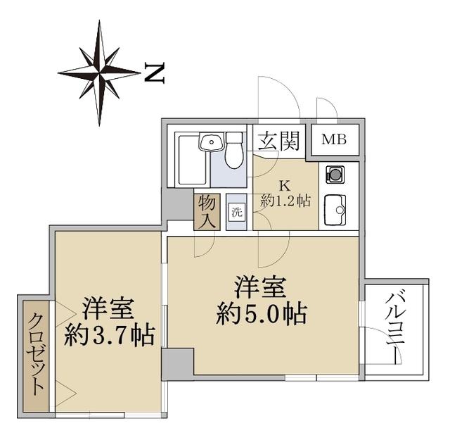 スターホームズ千歳烏山(2K/3階)の間取り写真