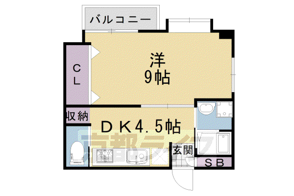 リノスティ京都沓掛(1DK/3階)の間取り写真