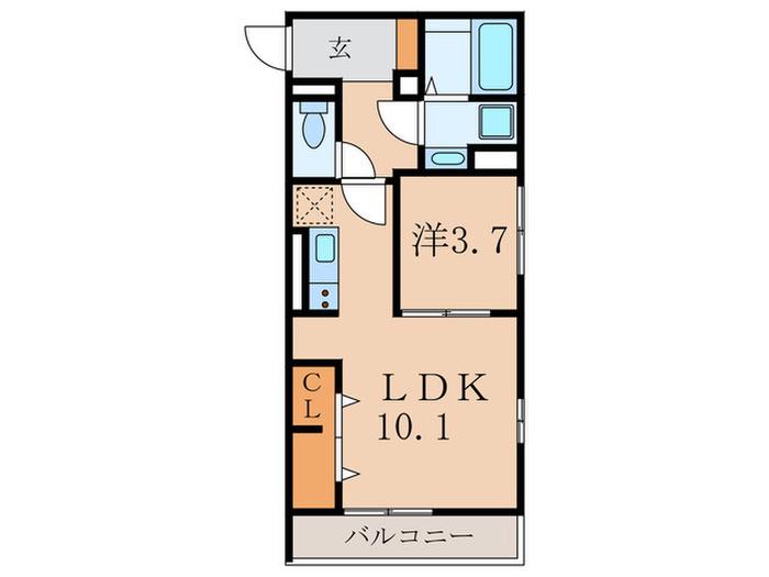 セジュール武庫之荘(1LDK/3階)の間取り写真
