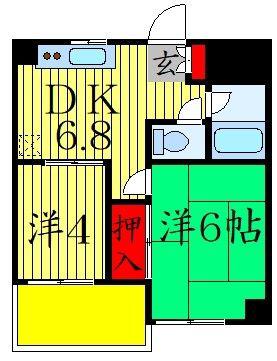 レジデンス鹿野II(2DK/4階)の間取り写真
