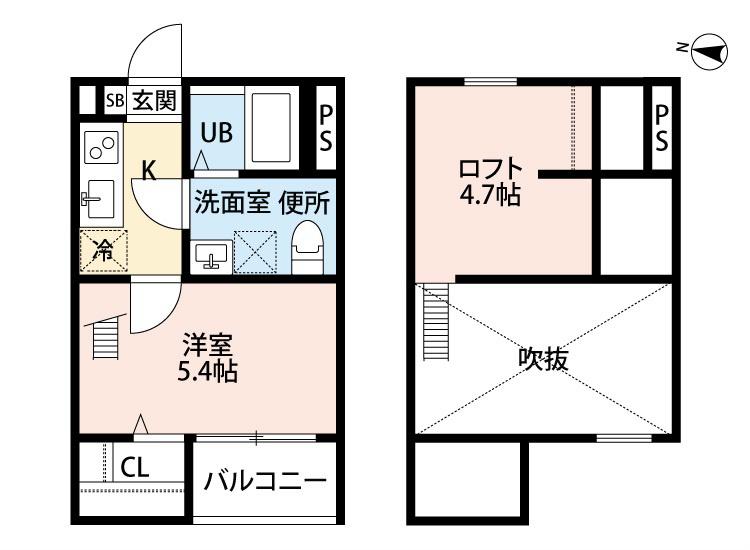 CLASSY STYLE (1K/1階)の間取り写真
