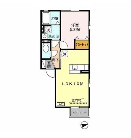CASA SILVAE(1LDK/2階)の間取り写真