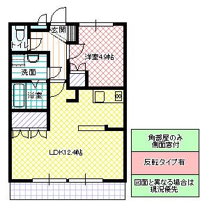 BRILLIANT JADE(1LDK/1階)の間取り写真