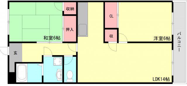 プレジオ王塚台(2LDK/3階)の間取り写真