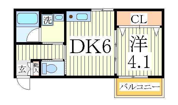 クロレ南流山II(1DK/3階)の間取り写真