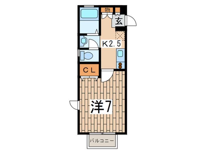 ライフコア丸山台(1K/1階)の間取り写真