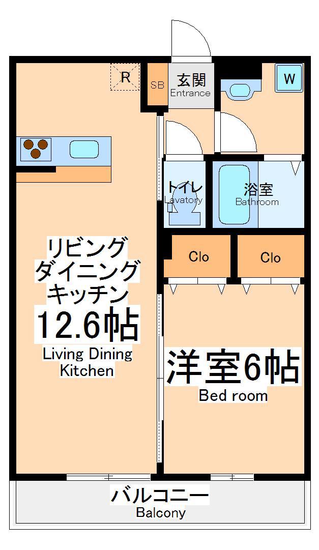 リブリ・こだま拝島町(1LDK/2階)の間取り写真