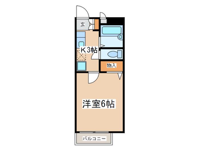 ミクニハイツII(1K/1階)の間取り写真