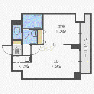 TREASURE COURTA(1LDK/4階)の間取り写真