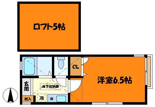 コフレ苅宿(1K/1階)の間取り写真