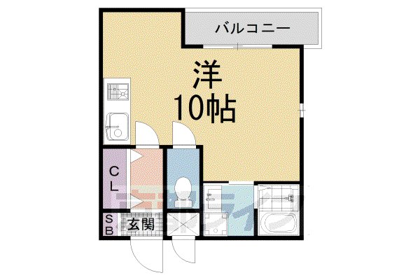 WIN深草枯木町(ワンルーム/1階)の間取り写真