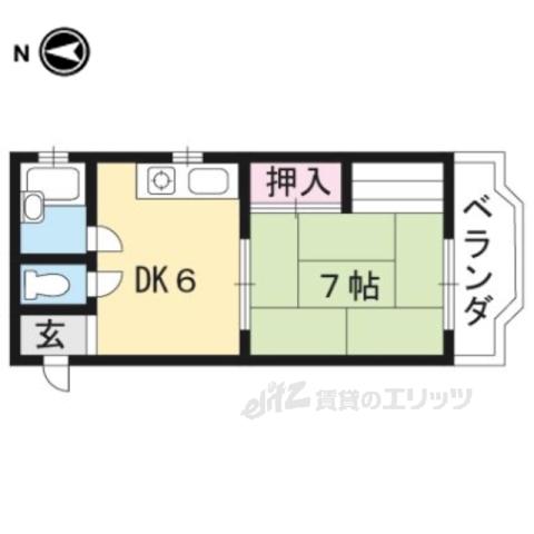 メゾン・ベルジュール(1DK/2階)の間取り写真