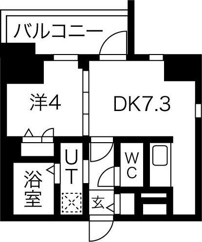 ザ・レジデンスパーク久屋大通(1DK/5階)の間取り写真