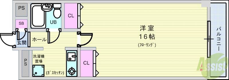南桜塚ビル(1K/3階)の間取り写真