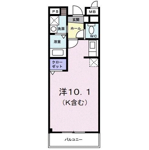 コートライブリーN II(ワンルーム/1階)の間取り写真