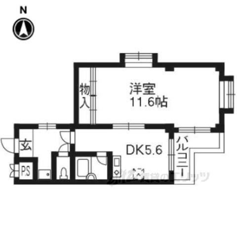 エクシード五条(1DK/3階)の間取り写真