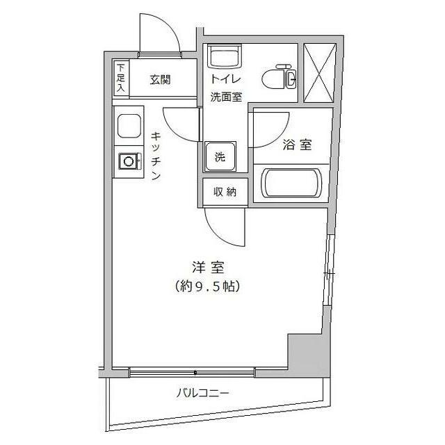 コートブランシュ(ワンルーム/2階)の間取り写真