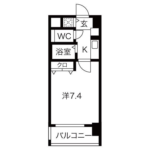 プレサンス西心斎橋(1K/5階)の間取り写真