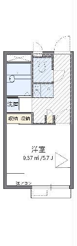 レオパレス足高(1K/2階)の間取り写真