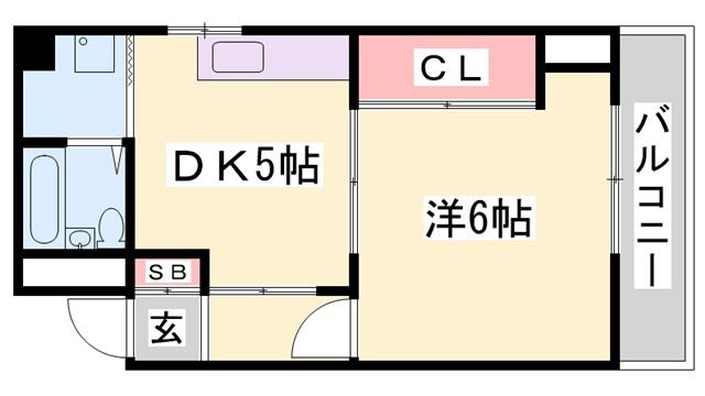 シャトー三和III号館(1DK/3階)の間取り写真