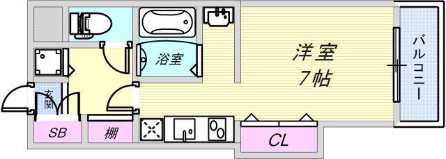 サンシャインハイツ(ワンルーム/3階)の間取り写真